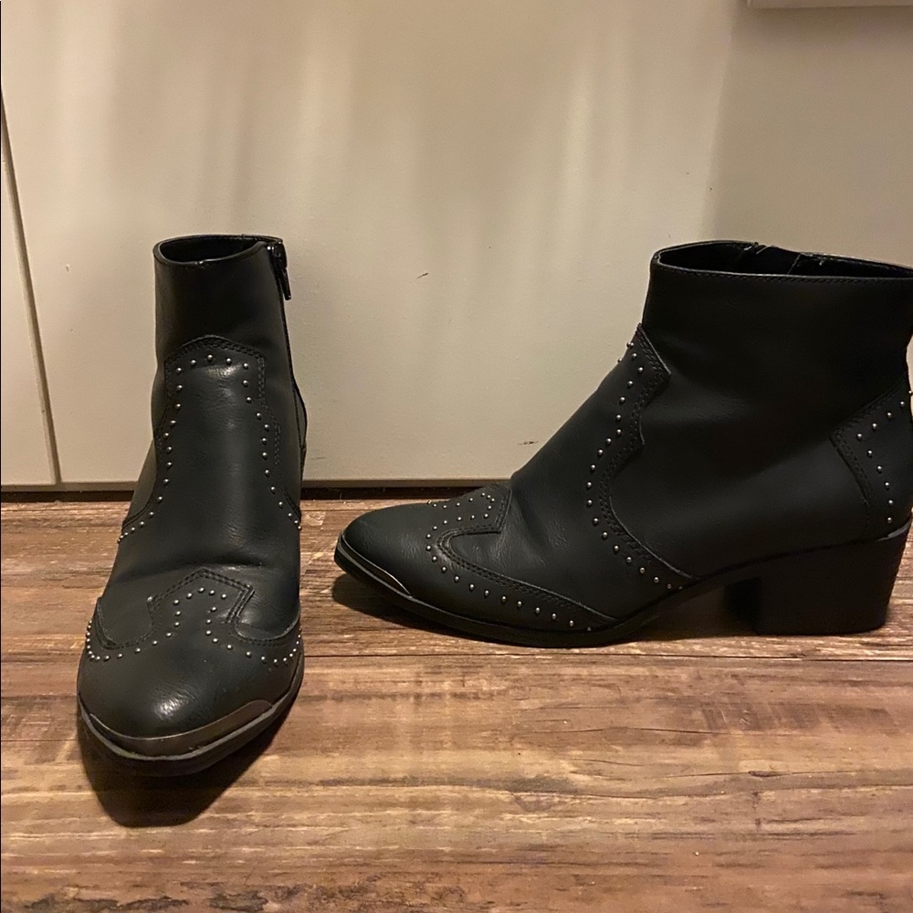 Black Studded Booties